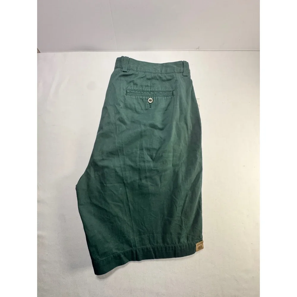 Roundtree & Yorke Chino Shorts Mens 40 Green Relaxed Fit Cotton Twill NWT Top 40